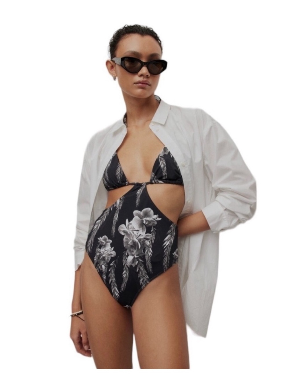 NWOT AllSaints Peri Mia Cut Out One Piece Swimsuit